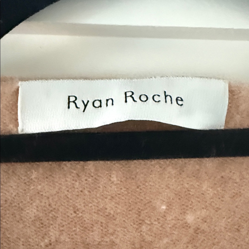 Ryan Roche Deep V-Neck Camel Sweater - Picture 2 of 7